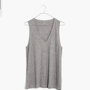 Madewell V-neck grey pocket tank (new)